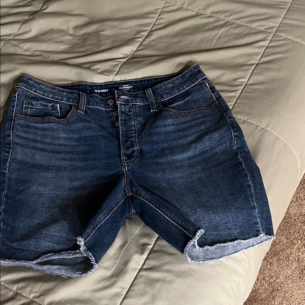 Old Navy Indigo Frayed Hem Denim Shorts
